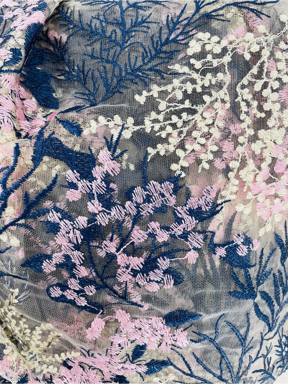 Aqua Blue and Cream Floral Maxi Dress - Picture 8 of 10